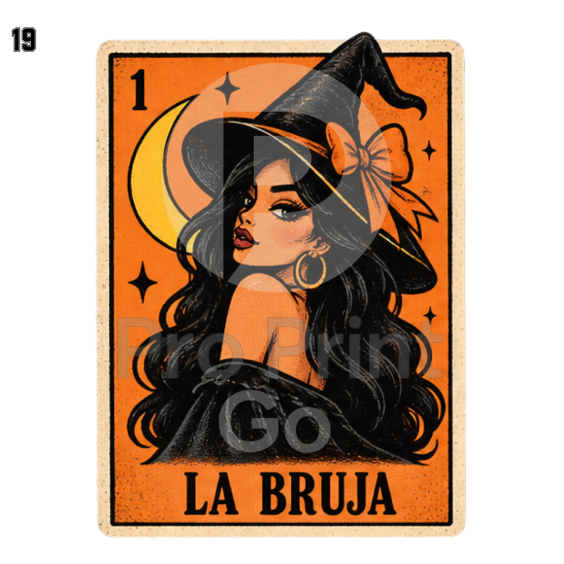 Halloween Ready-to-Press DTF Transfers | La Bruja Loteria