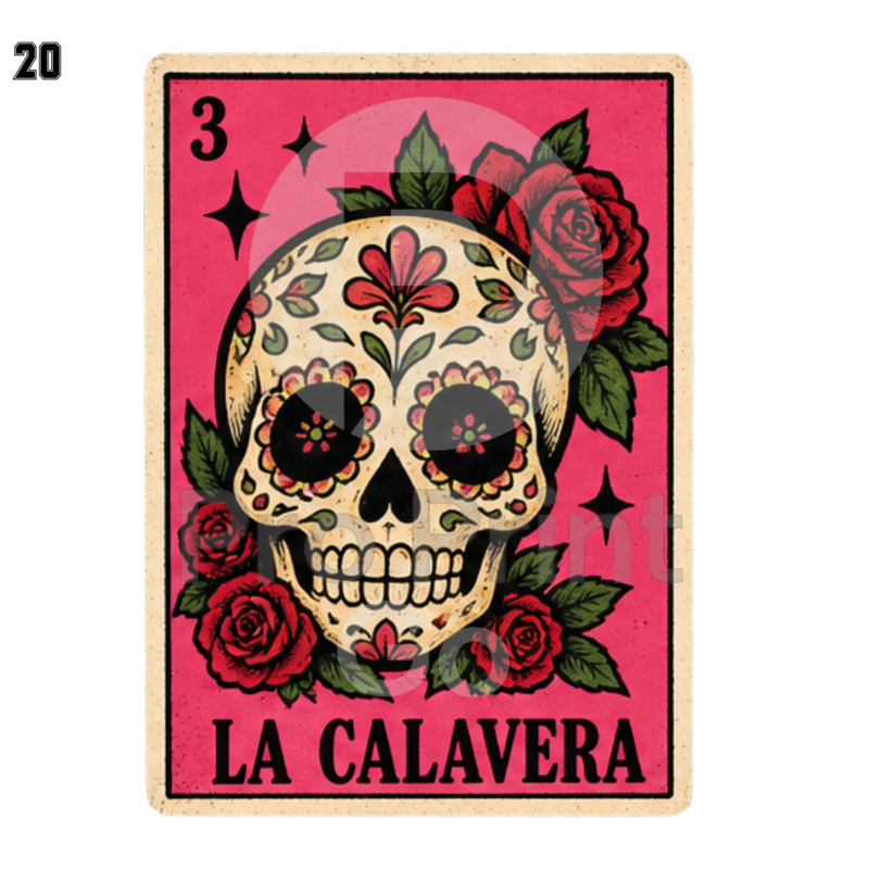 Halloween Ready-to-Press DTF Transfers | La Calavera Loteria
