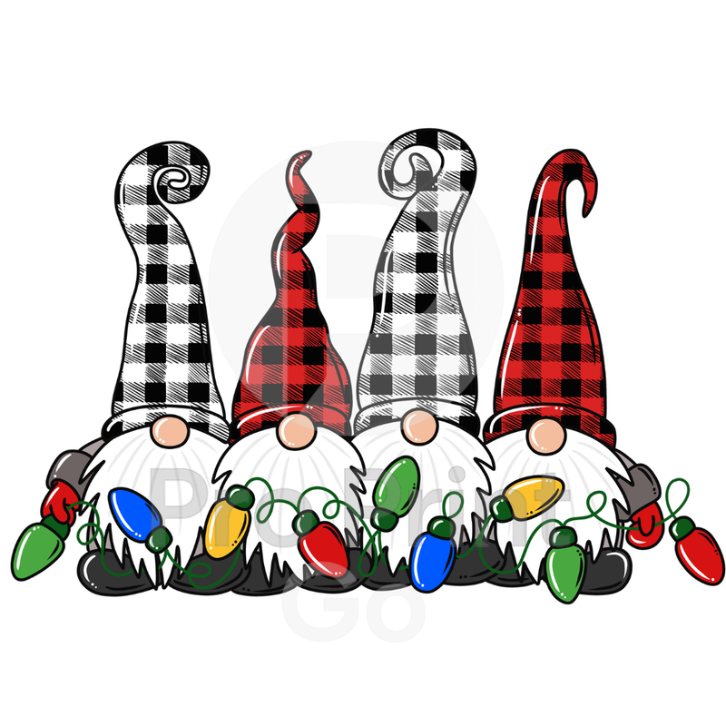 Christmas Ready-to-Press DTF Transfer | Gnomes Lights