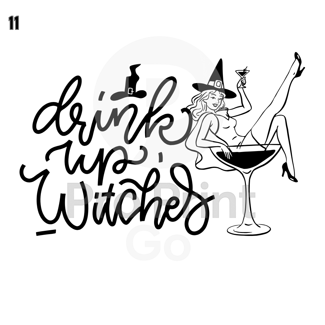 Halloween Ready-to-Press DTF Transfers | Drink Up Witches