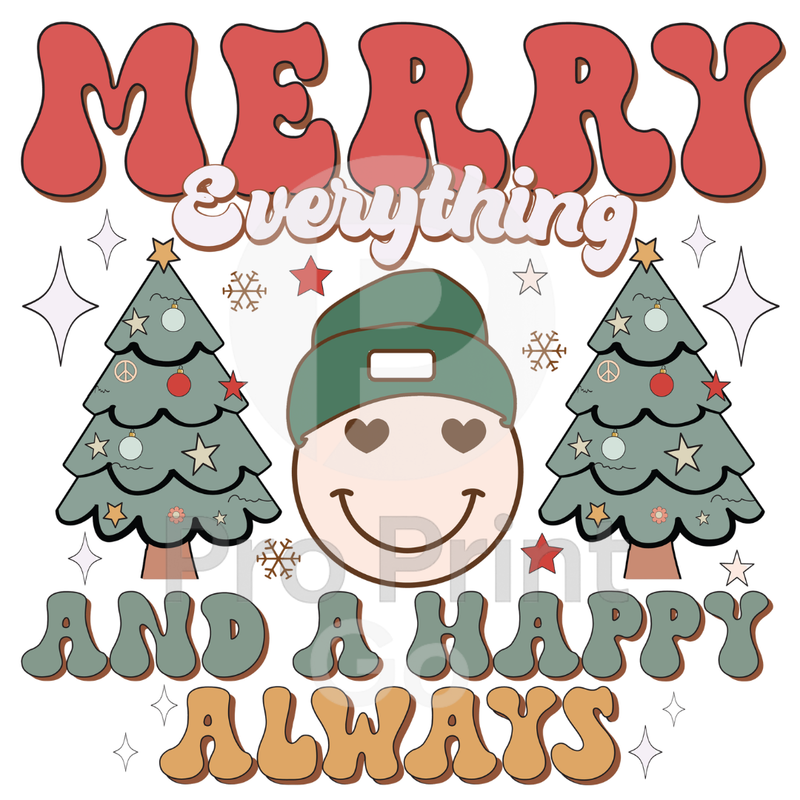 Christmas Ready-to-Press DTF Transfer | Merry Everything & A Happy Always