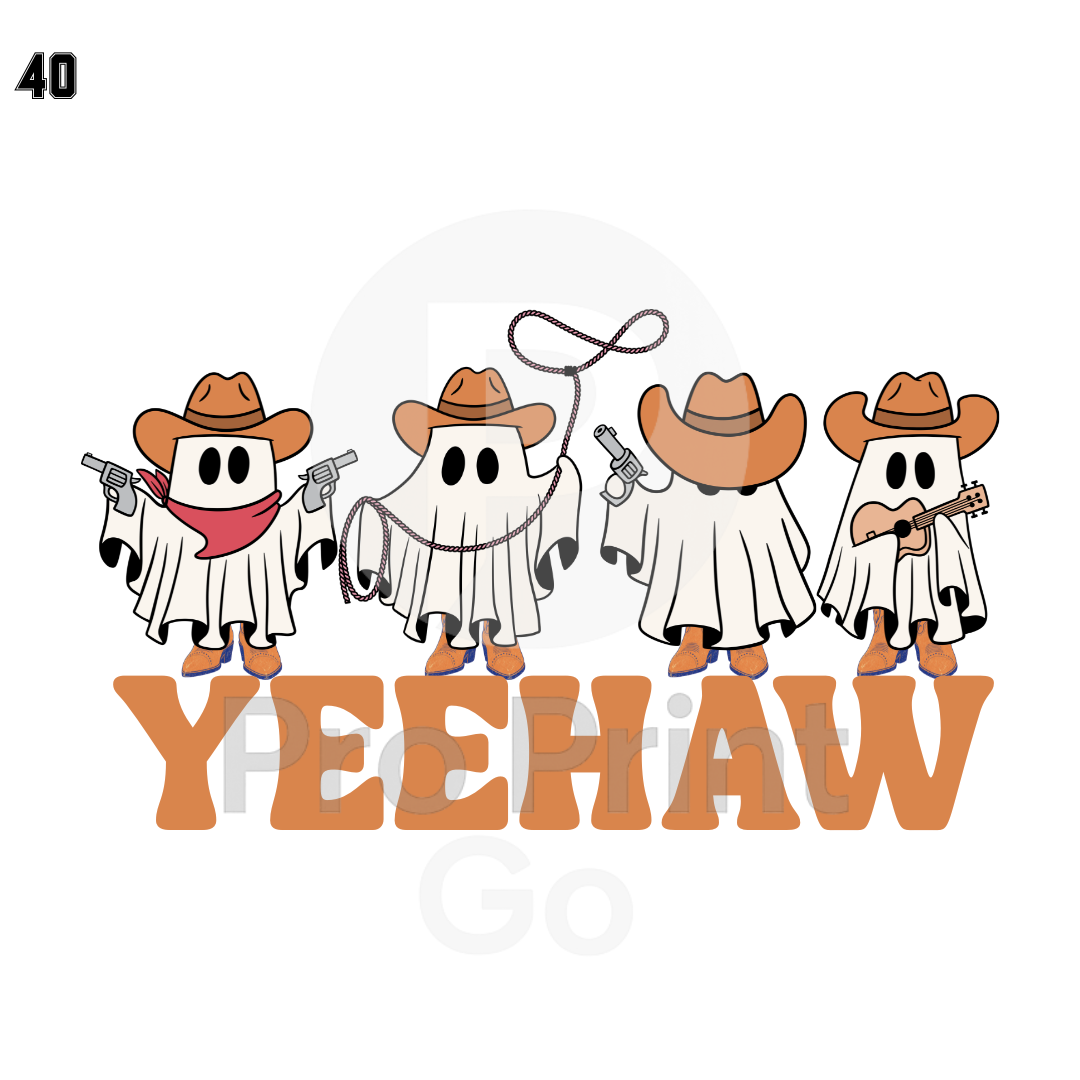 Halloween Ready-to-Press DTF Transfers | Yeehaw Ghost