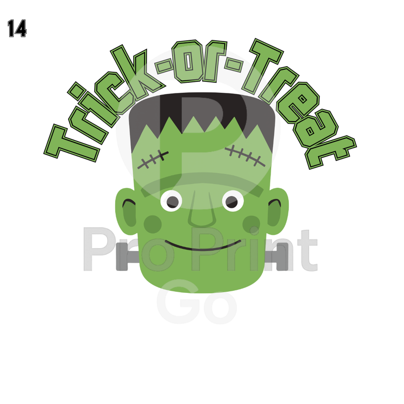 Halloween Ready-to-Press DTF Transfers | Trick-or-Treat Frankenstein