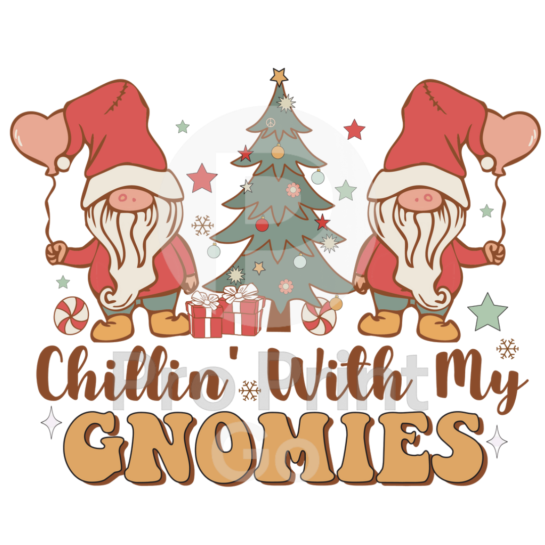 Christmas Ready-to-Press DTF Transfer | Chillin' With My Gnomies