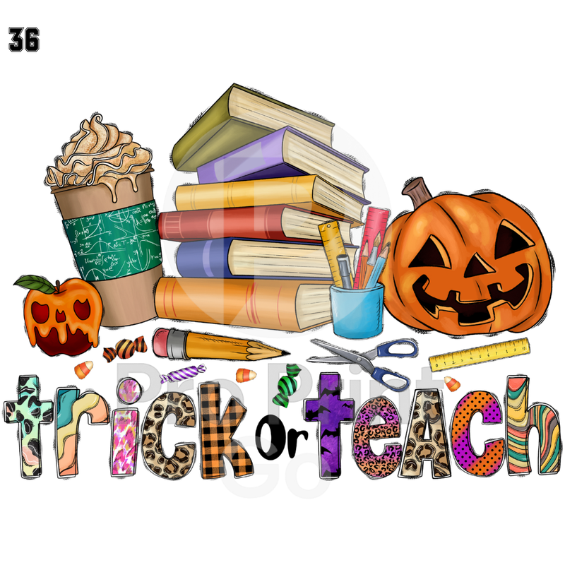 Halloween Ready-to-Press DTF Transfers | Trick-or-Teach