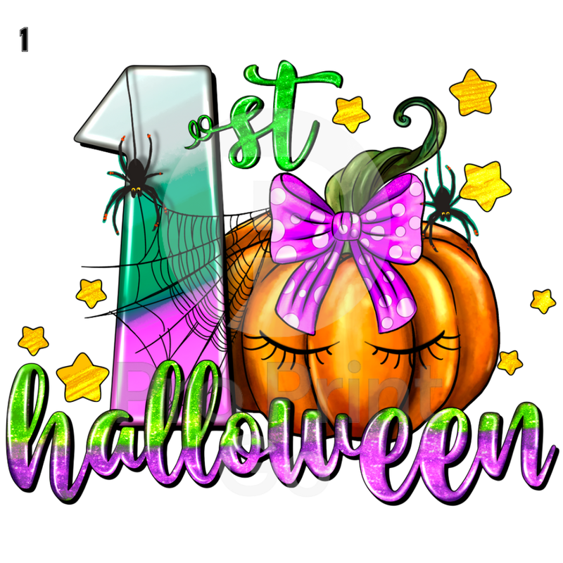 Halloween Ready-to-Press DTF Transfers | 1st Halloween Pumpkin