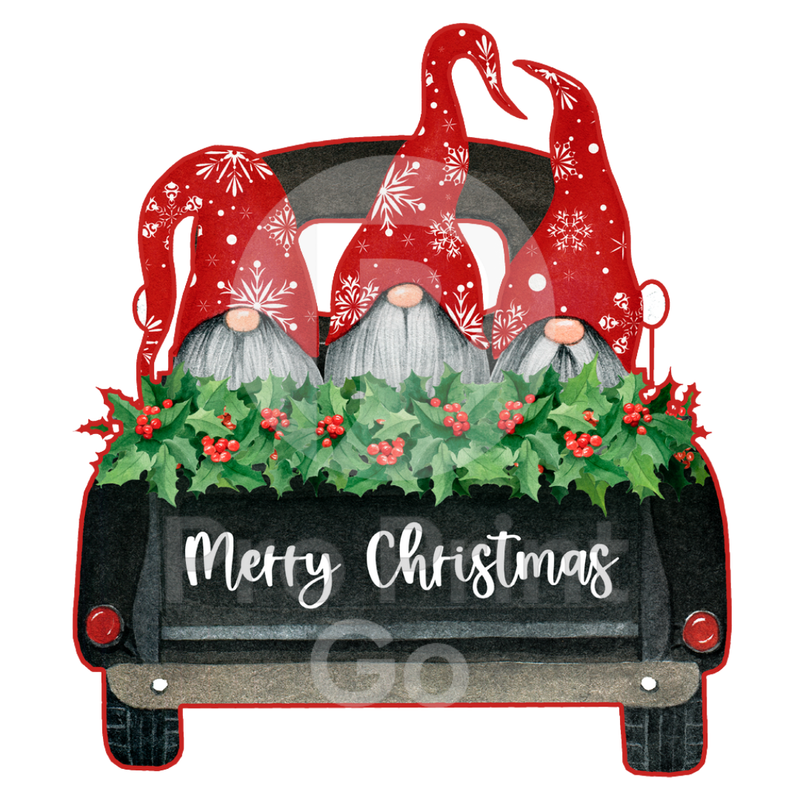 Christmas Ready-to-Press DTF Transfer | Merry Christmas Gnome Ride