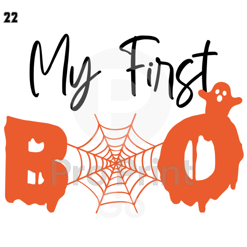Halloween Ready-to-Press DTF Transfers | My First Boo