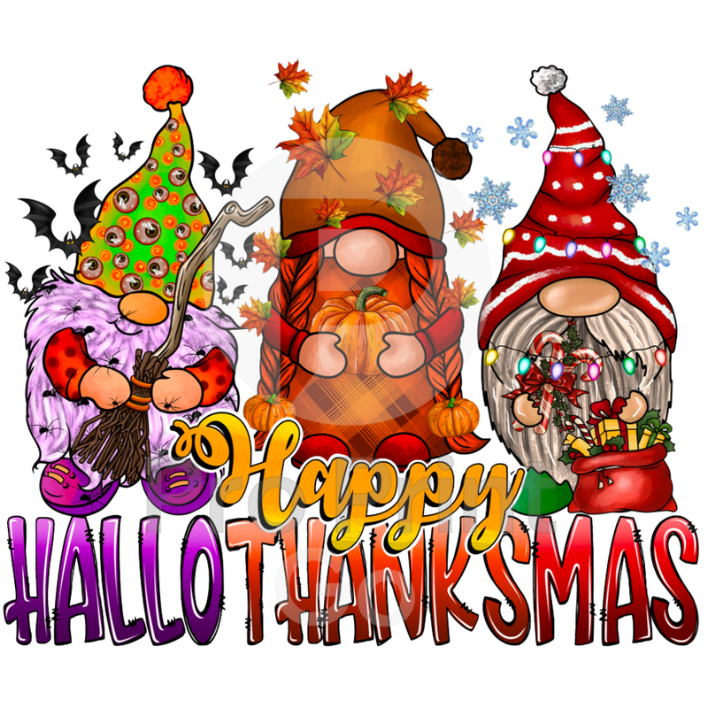 Christmas Ready-to-Press DTF Transfer | Happy HalloThanksMas