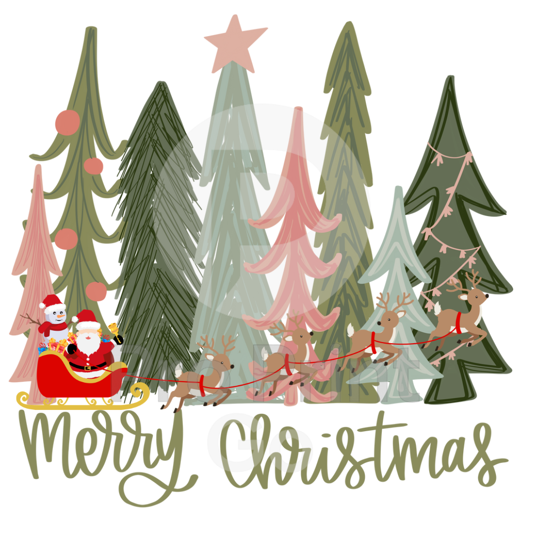 Christmas Ready-to-Press DTF Transfer | Merry Christmas Sleigh