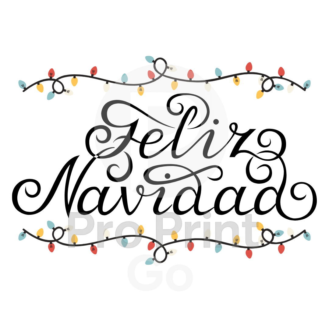 Christmas Ready-to-Press DTF Transfer | Feliz Navidad Lights