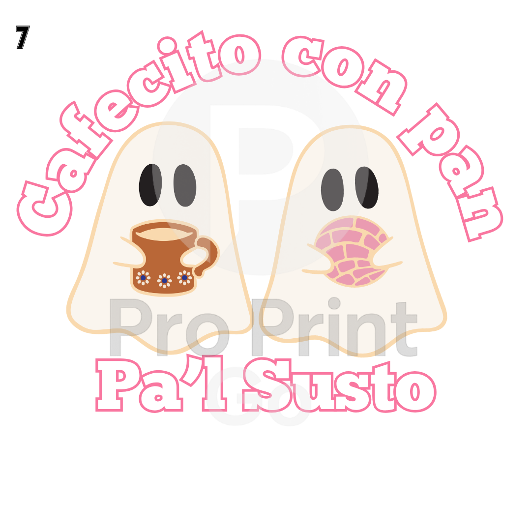 Halloween Ready-to-Press DTF Transfers | Cafecito Con Pan Pa'l Susto