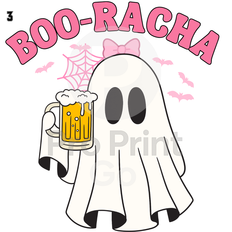 Halloween Ready-to-Press DTF Transfers | Boo-Racha Ghost