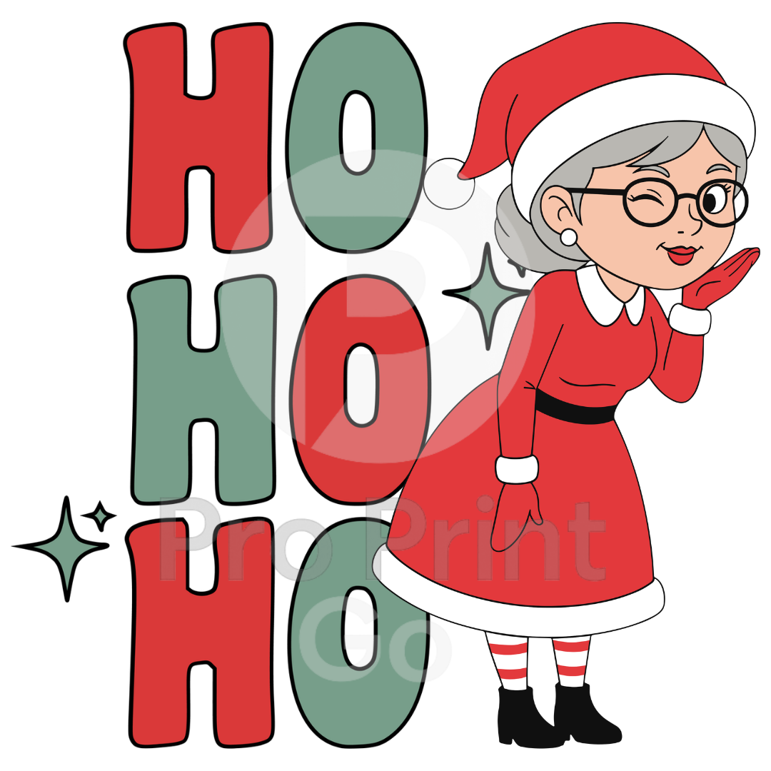 Christmas Ready-to-Press DTF Transfer | HO HO HO